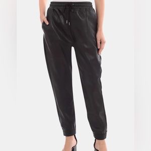 Lord & Taylor, Bagatelle Women’s Faux Leather Joggers in black